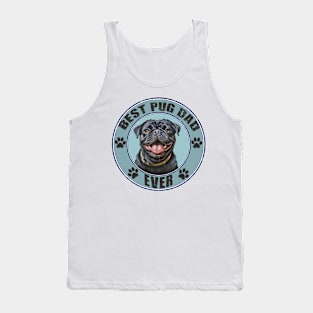 Black Pug "Best Pug Dad Ever" T Shirt Tank Top